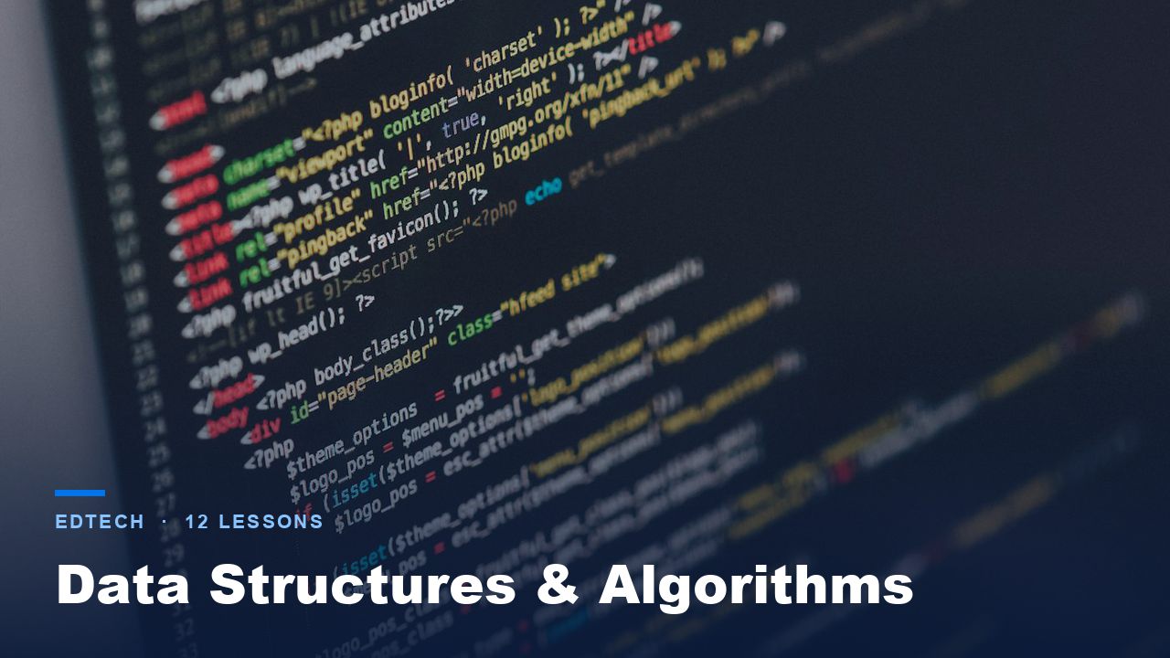Title card for Data Structures & Algorithms, a Board Infinity module produced with AI-generated video